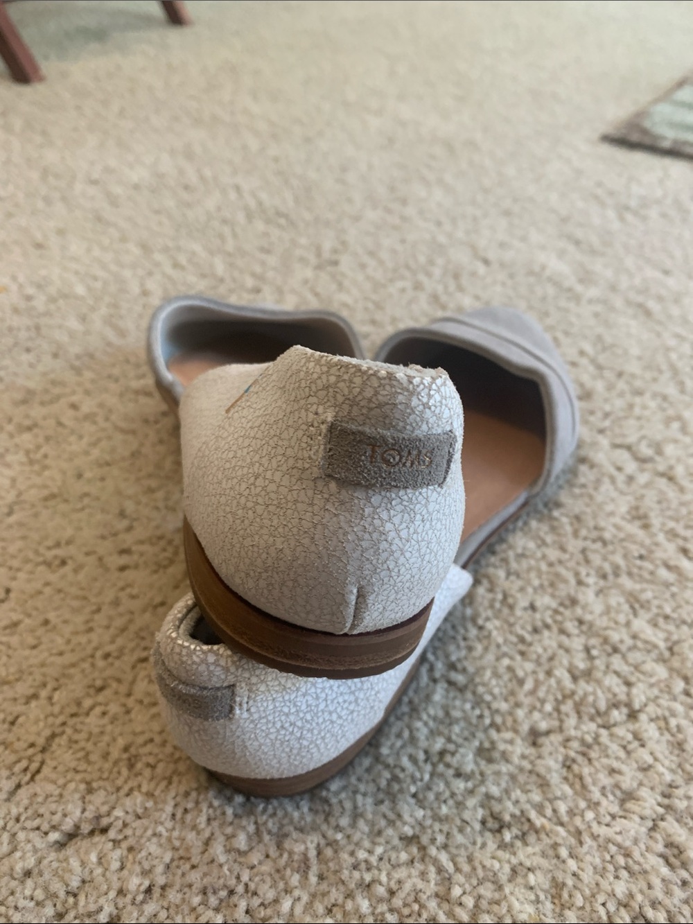 TOMS Light Gray Suede D'Orsay Flats - Picture 8 of 12